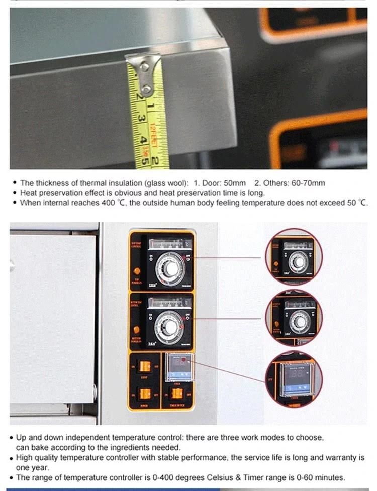 Commercial Electric High Temperature Oven Single Deck Two Trays Bread Electric Baking Oven