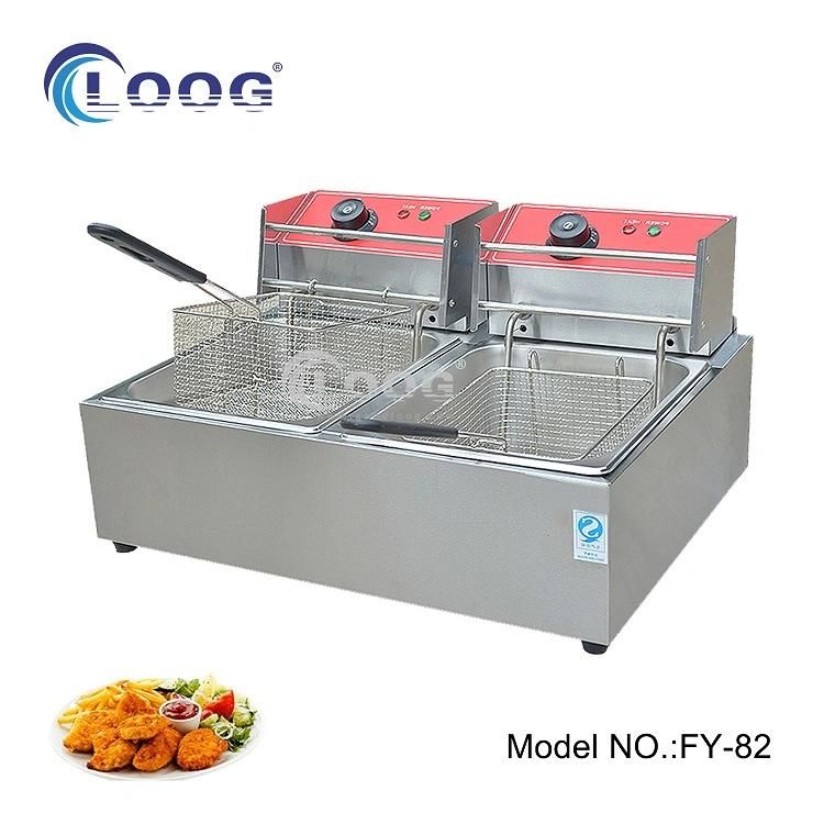 OEM Factory Direct Price Ce Approved Electric Double Basket Tanks Deep Fryer Kitchen Equipment