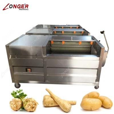 Factory Price Apple Washer Daikon Parsnip Carrot Washing Cleaning Peeling Machine