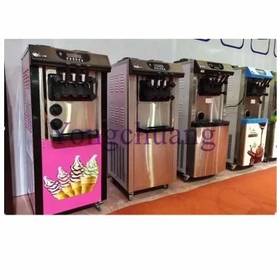 3 Flavors of Soft Ice Cream Machine with Self-Clean Function