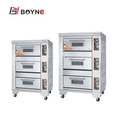 Stainless Steel Three Deck Three Trays Gas Baking Oven