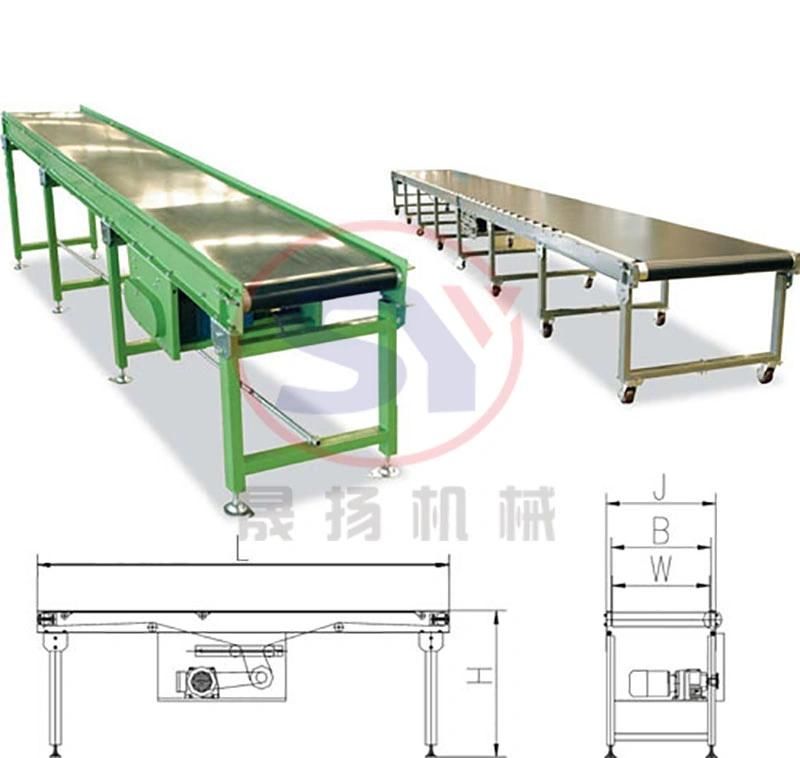 Portable/Mobile Inclined Belt Conveyor for Bag/Carton Boxes Transportation