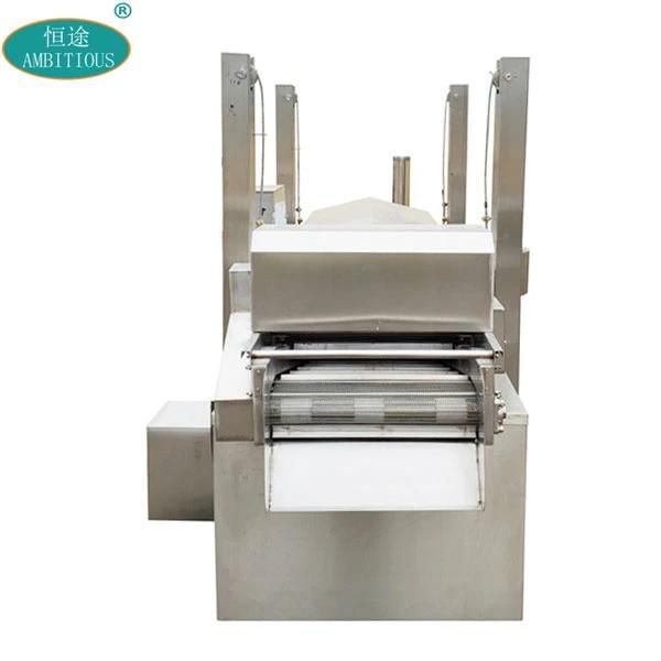 Automatic Belt Gas Frying Machine Continuous Fish Tofu Frying Machine