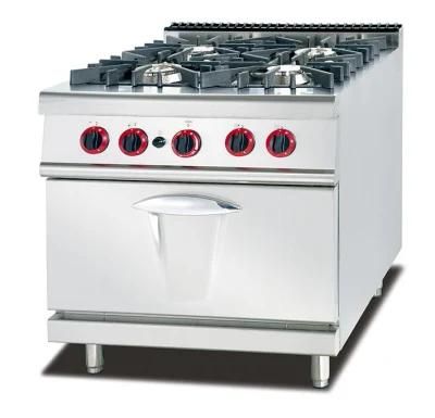 Stainless Steel Gas Stove with 4-Burner and Gas Oven