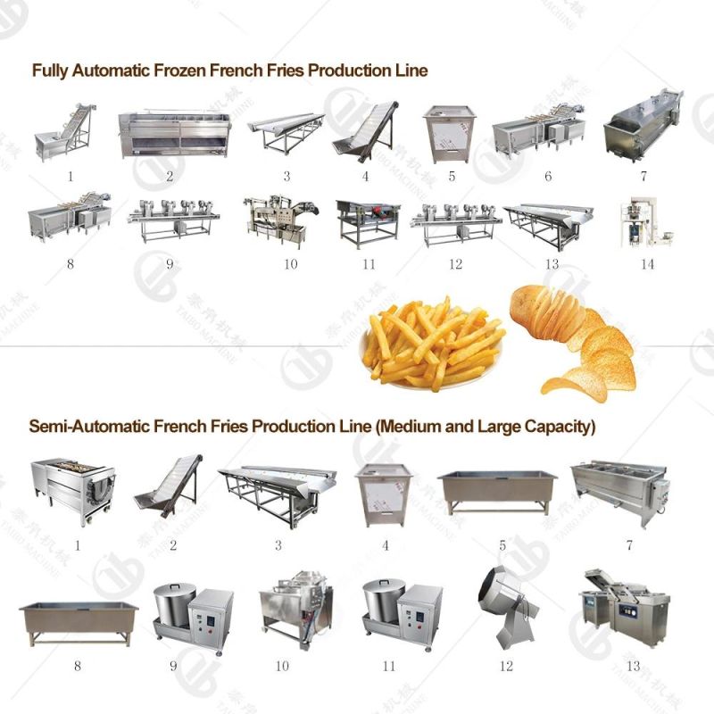 Industrial French Fries/Potato/Banana/Sweet Potato Slices Chips Cutting Frying Production Line for Factory