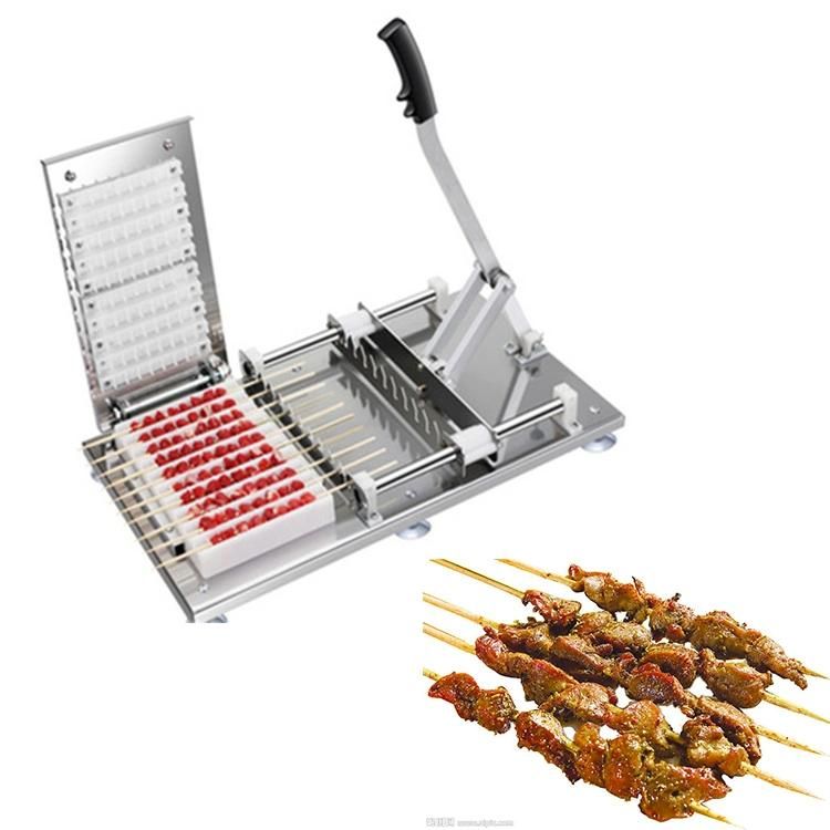 Kebab Bamboo Grill BBQ Meat Skewer Threading Machine Lamb Mutton Kebab Maker Meat String Machine