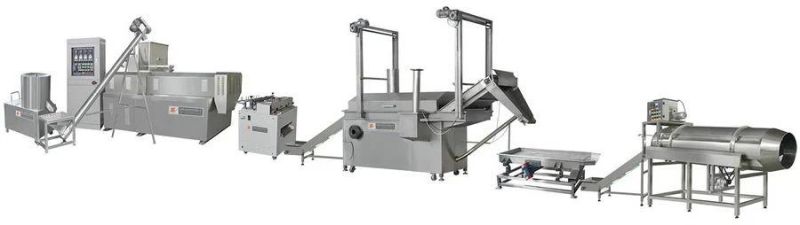 Twin Screw Extruded Fried Snacks Puffed Processing Line Corn Doritos Tortilla Chips Food Making Machine