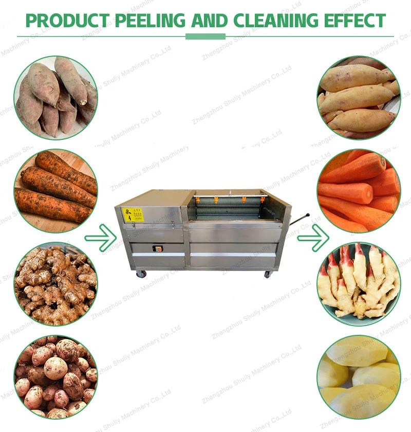 Large Capacity Potato Carrot Ginger Washing Peeling Machine