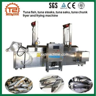 Tuna Fish, Tuna Steaks, Tuna Saku, Tuna Chunk Fryer and Frying Machine