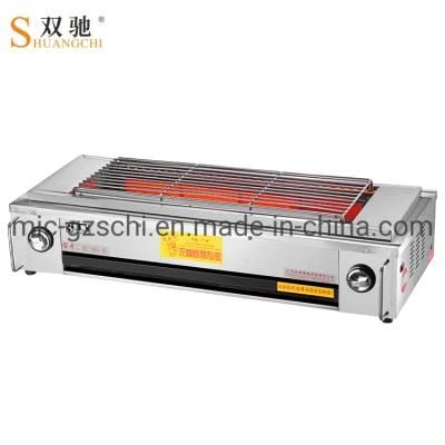 Smokless Stainless Steel Gas BBQ Grill with Fan Luxury Size Commercial Using