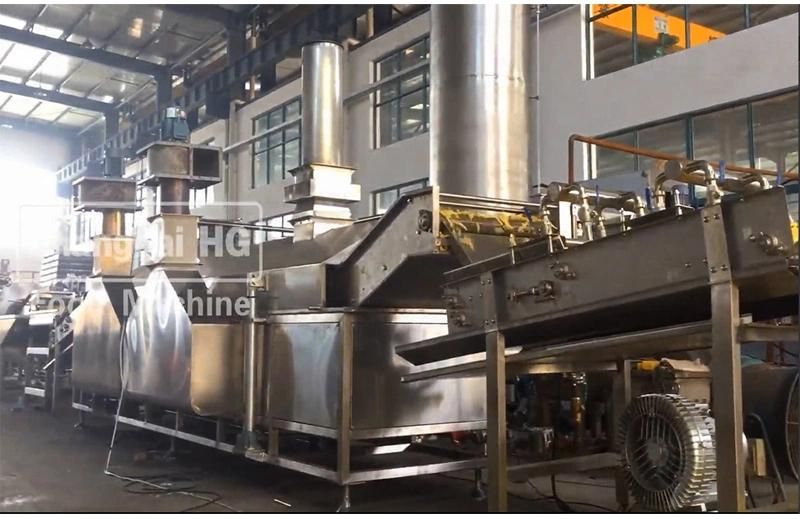 Automatic Frozen French Fries Production Line Potato Chips Fryer Making Frying Snack Food Machine