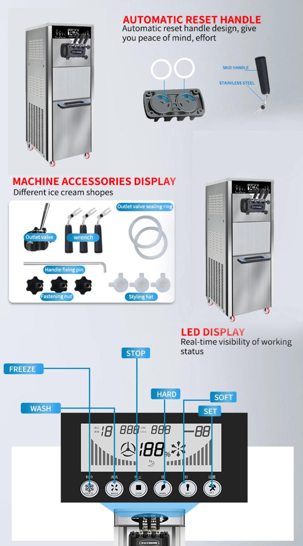 Boto Stainless Steel Soft Ice Cream Making Machine for Commercial