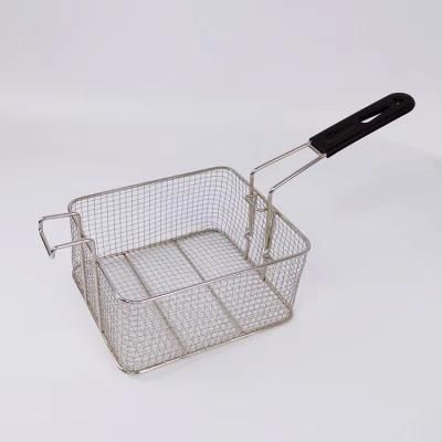 Wire Mesh Deep Fat Kitchen Stainless Steel Round Fryer Basket French Fry Basket with ...