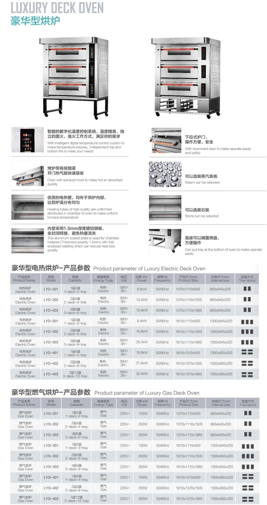 Pizza Bread Baking Equipment 1 Deck 1 Tray Gas Bakery Oven Food Deck Oven