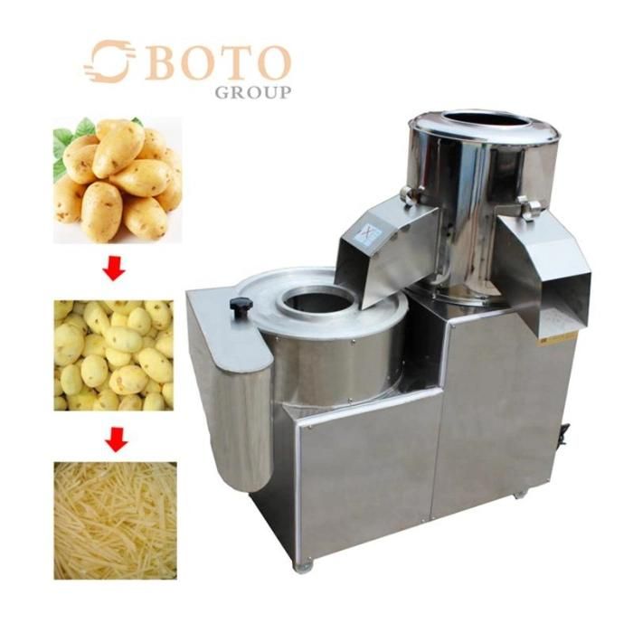 304 Standard Stainless Steel Combined Potato Washing Peeling Cutting Slicing Making Machine