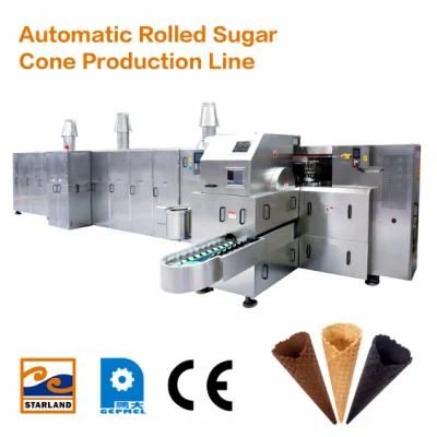 11-12 Gas Consumption / Hour Ice Cream Cone Baking Machine for Sugar Cone / Waffle Baske ...