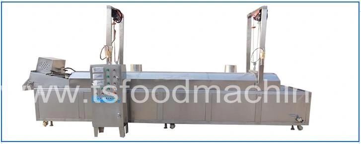 High Temperature Prawn Cracker Fryer Continuous Conveyor Frying Machine