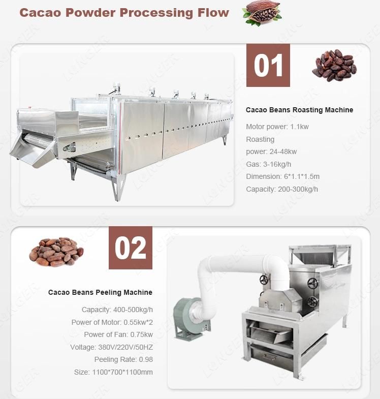 100-300kg/H Cocoa Beans Processing Line Cocoa Butter and Cocoa Powder Production Line