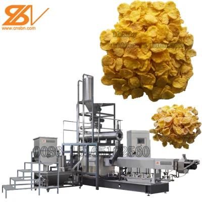 Automatic Industrial Crispy Crunchy Breakfast Cereals Corn Flakes Extruder Machine