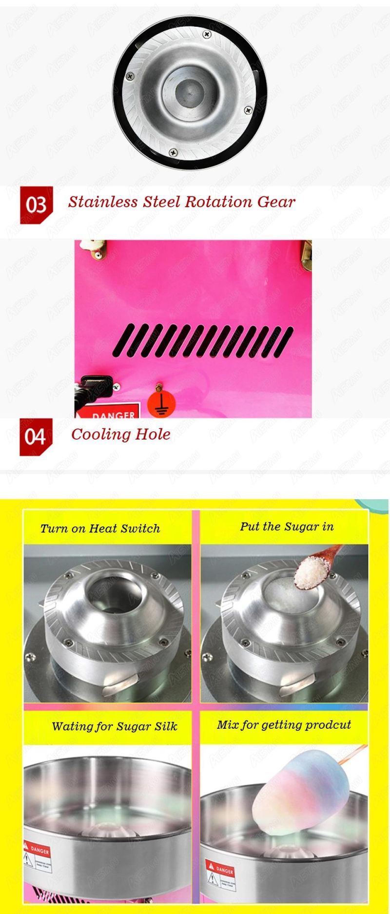 Ot62 Hot Popular High Quality Cotton Candy Floss Machine Candy Making Machine Electric Flower Candy Floss Make Machine