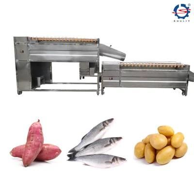 Large Capacity Potato Carrot Ginger Washing Peeling Machine