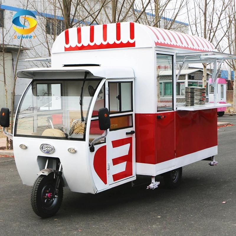 Sunrry OEM Custom Stainless Steel Food Cart Mobile Electric Snack Food Trucks for Sale in USA