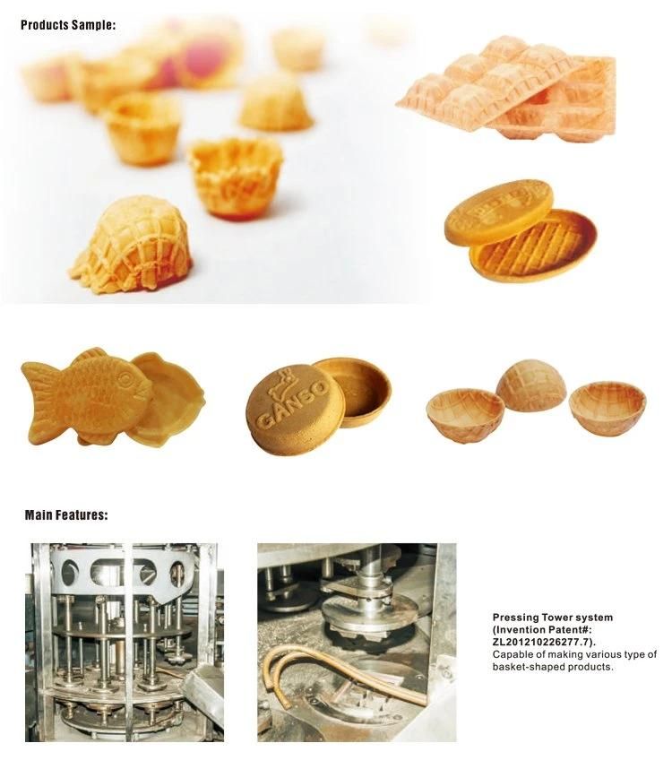 Energy Saving Fully Automatic of 39 Baking Plates 7m Long with Installation and Commissioning Wafffle Cone Machine