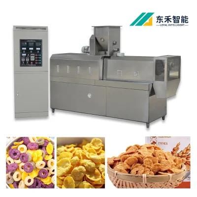 Twin Screw Extruder Roasting Corn Flakes Making Machine/Breakfast Cereal Corn Flakes ...