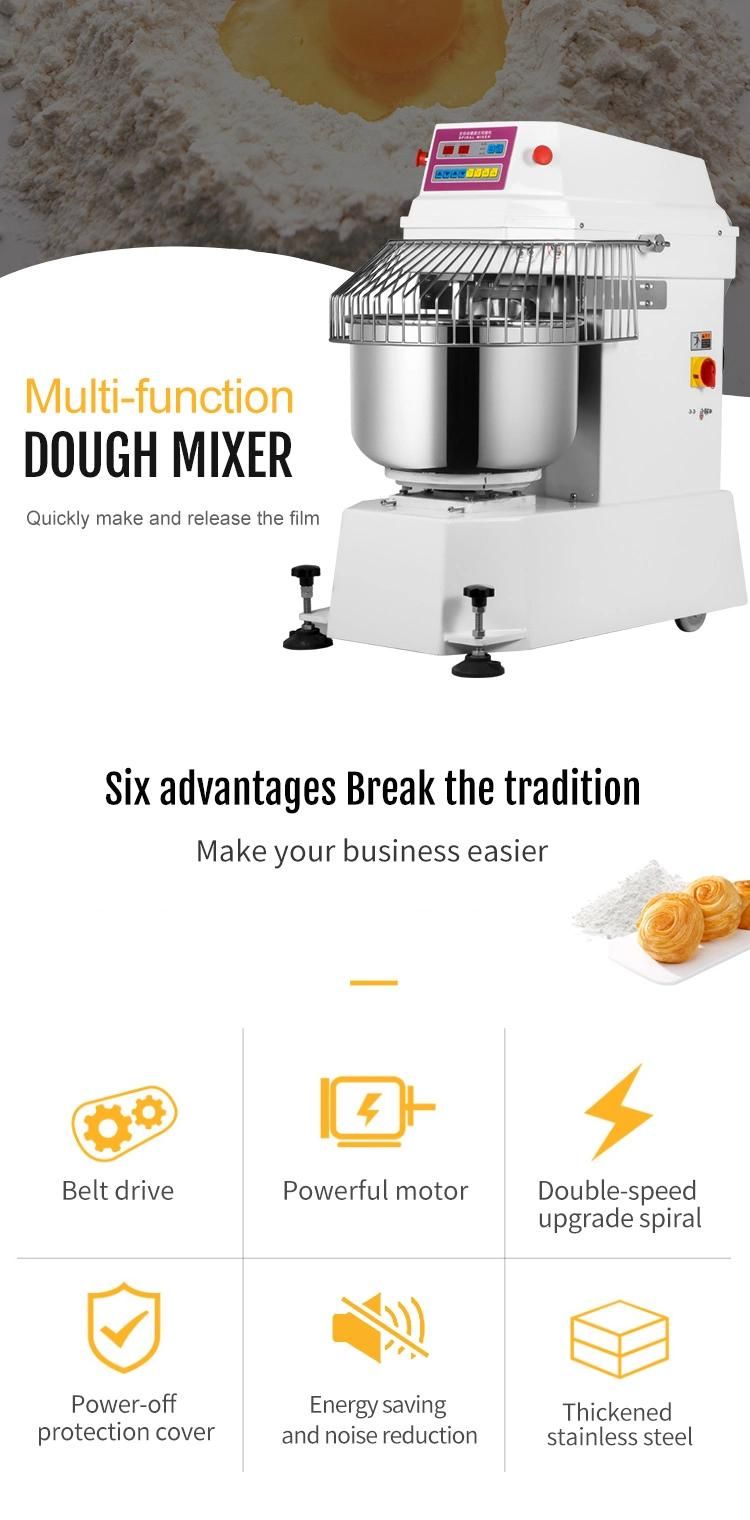 Pastry Making 50kg Dough Spiral Mixer for Bakery