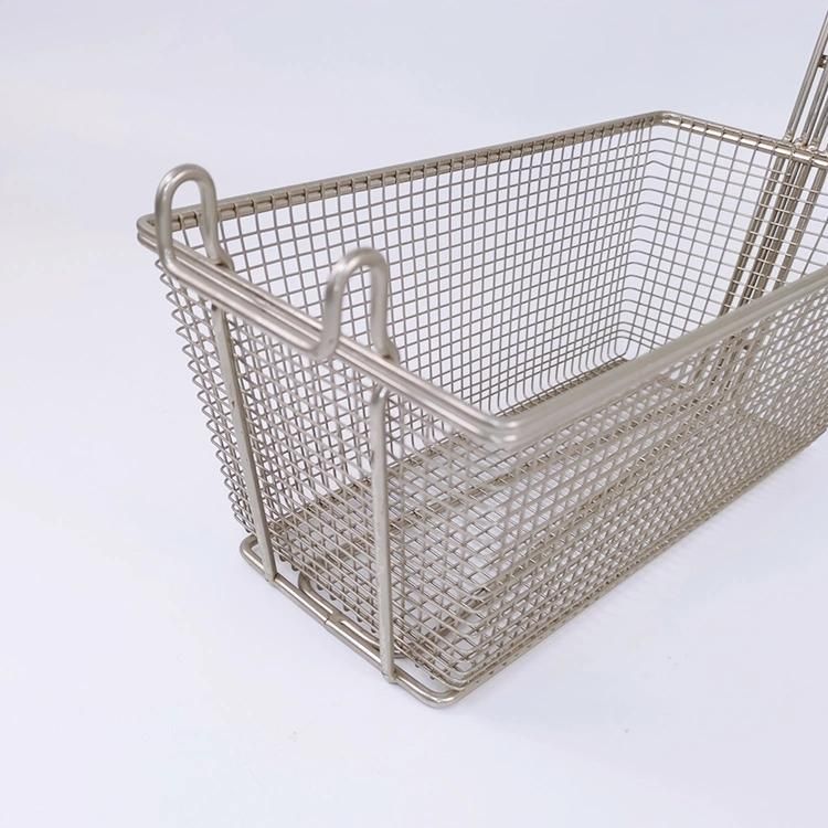 Restaurant Kitchen Equipment Rectangle Commercial Iron Fryer Basket French Fries Wire Mesh Deep Fry Basket