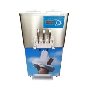 3 Flavor Commercial Table Top Soft Serve Ice Cream Machine with Precooling System