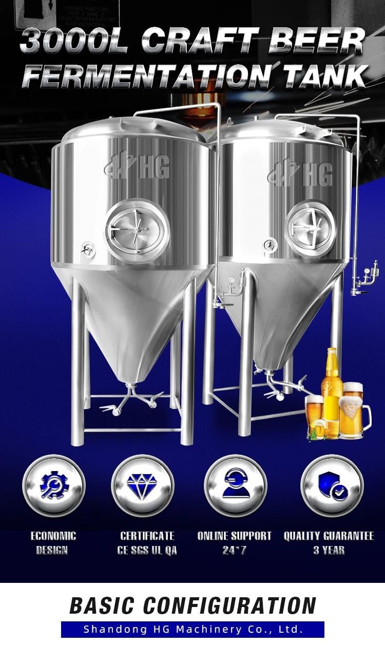 3000L Stainless Steel Dimple Jacket Fermenting Bright Tank Brewery Beer Fermentation Tank