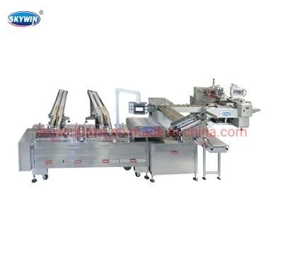 Automatic Jam Cream Sandwiching Machine on Edge Packing Machine Sandwich Biscuit Making ...