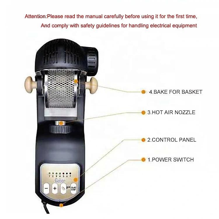 Home Sample Electrical 1kg Nut Peanut coffee Corn Cocoa Coffee Bean Roaste Roasting Machine