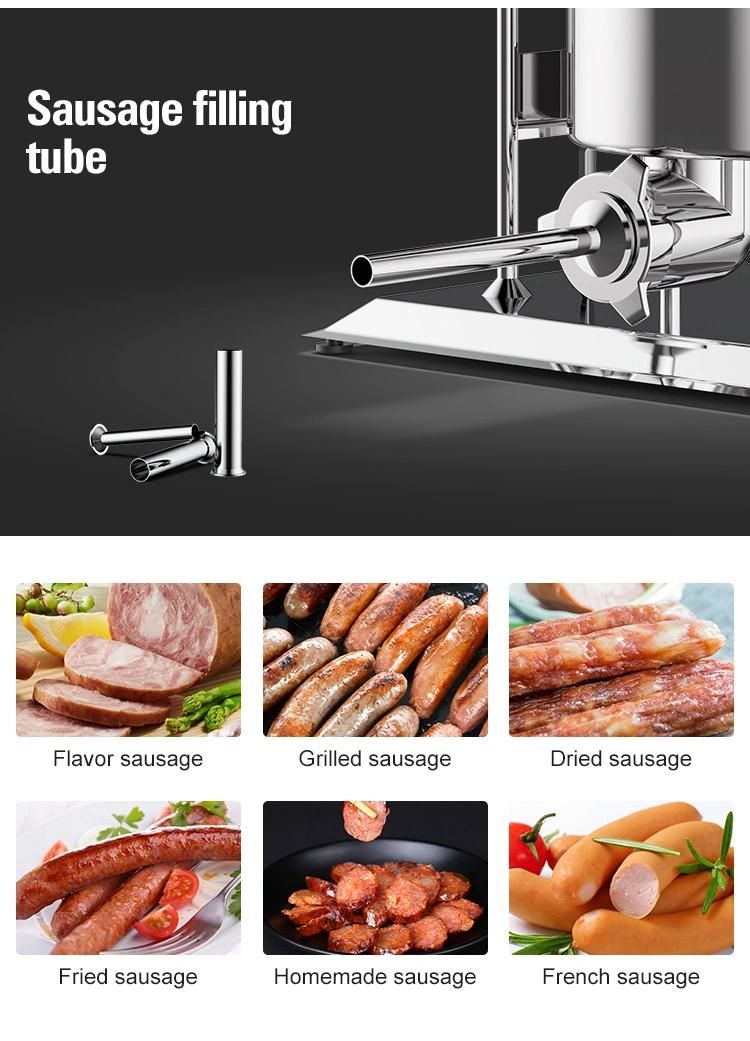 Horizontal Hr7l Manual Rapid Hot Dog Sausage Filler Machine Maker Handheld Piston Sausage Filler