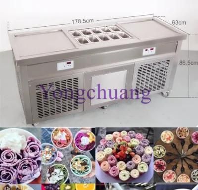 Factory Directly Sale Fried Ice Cream Machine with Famous Compressor