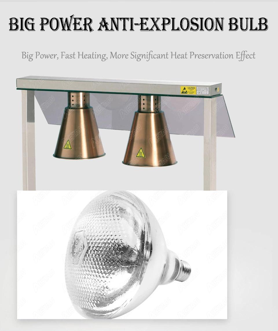 Dr1 Stainless Steel Body 1 Head Food Warmer Lamp Luxurious Buffet Heating Lamps Kitchen Food Station