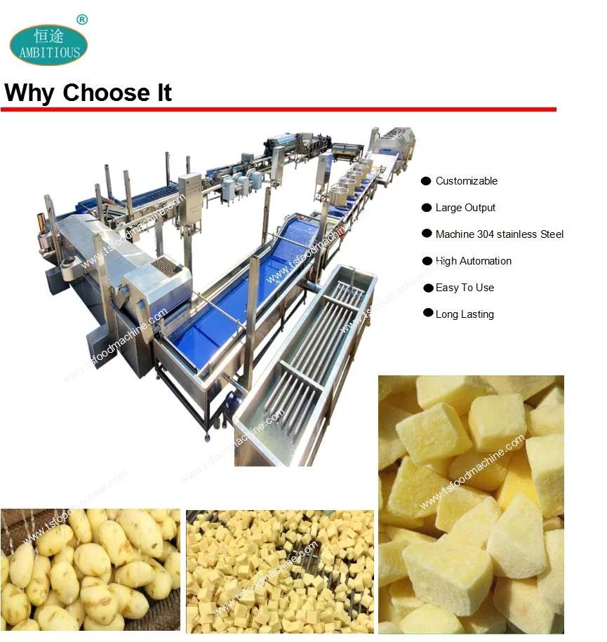 Frozen Freezing Freezer Diced Chopped Potato Processing Machine