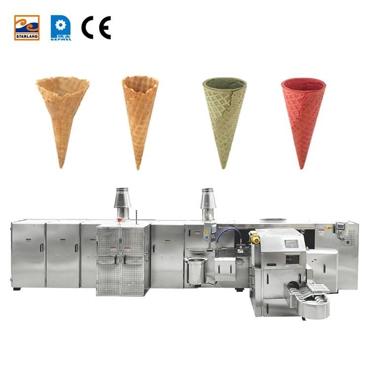 High Quality Fully Automatic of 101 Baking Plates 14m Long with Installation and Commissioning Rolled Waffle Cone Machine