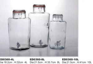 Glass Beverage Jar Special Type Juice Jar
