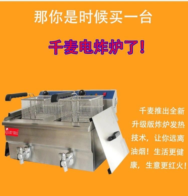 Commercial Double Pot Chicken Donut Fish Fryer Potato Chips Deep Electric Fryer