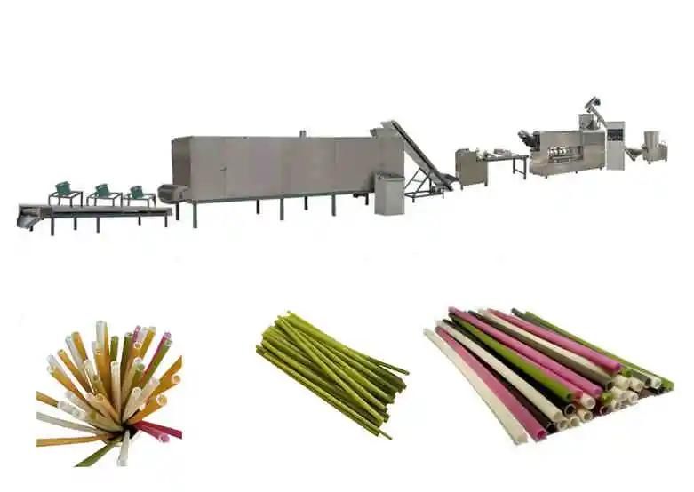 Hot Sale Rice Drinking Straw Processing Line Pasta Macaroni Straw Food Making Machine