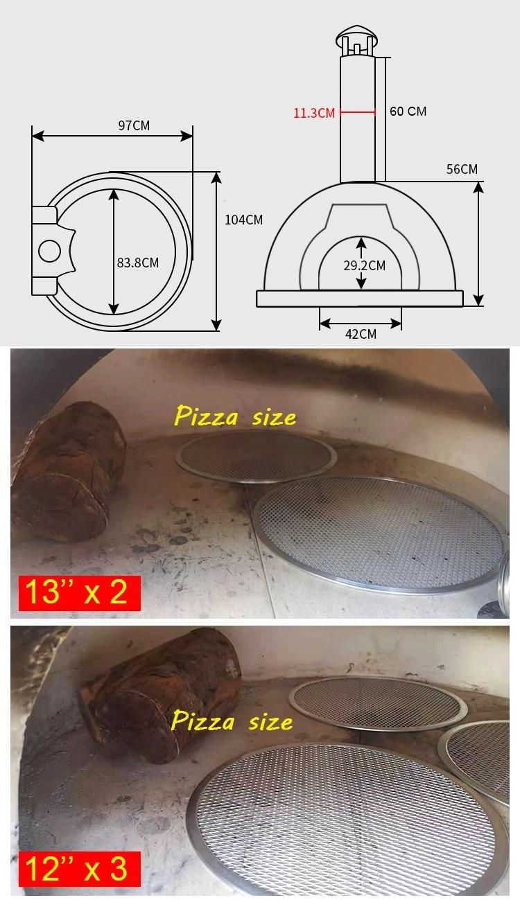 Factory Price Food Meat Baking Oven Wood Fired Roaster Pizza Oven Wood Fire for Outdoor