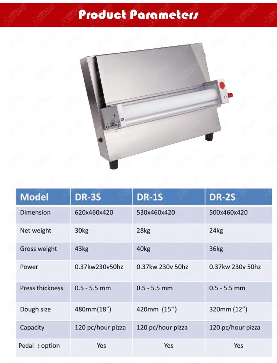 Dr3s Automatic Electric Pizza Dough Roller Machine Sheeter for Home Use, Small Dough Roller Pizza Rolling Machine 220V 110V