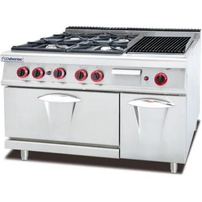 Gas Range with 4-Burner &amp; Lava Rock Grill with Oven