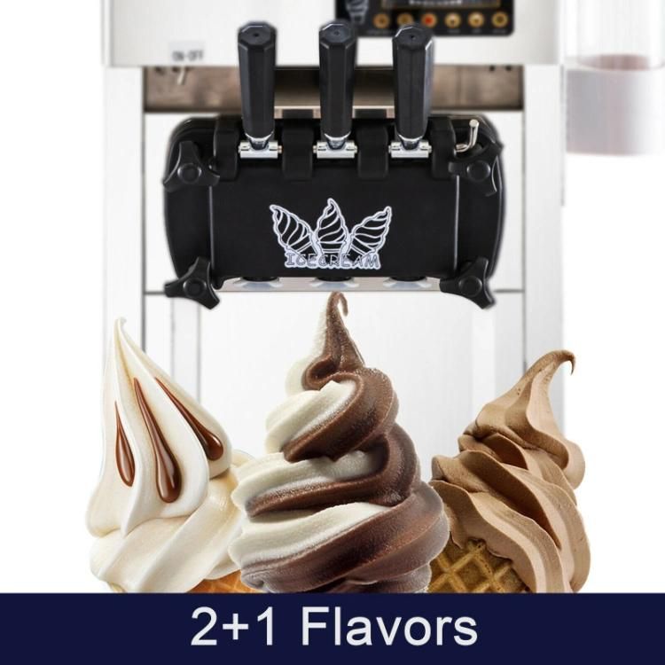 LCD Display 3 Flavor Soft Ice Cream Maker Frozen Yogurt Making Machine