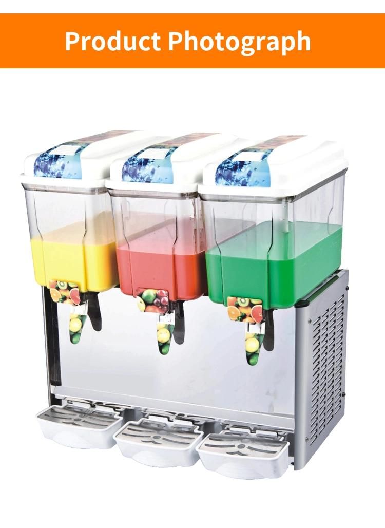 Three Tank Juice Dispenser Heating Stir Funtion Snack Food Shop Commercial Using