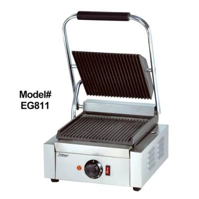 Eg811 Commercial Electric Single Plate Table Top Panini Grill Griddle Machine for Kitchen ...