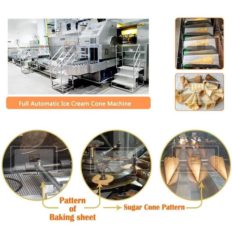 Highly Efficient Fully Automatic of 33 Baking Plates 5m Long with After Sales Service Rolled Sugar Cone Machine