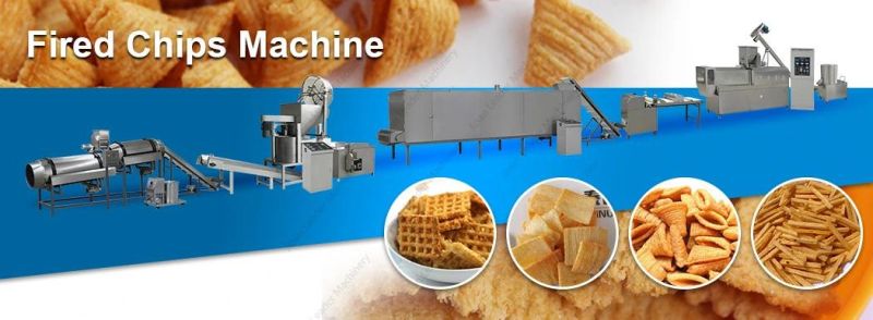 Industrial Fried Salads Crispy Chips Process Line Fried Pellet Chips Snack Food Making Machine